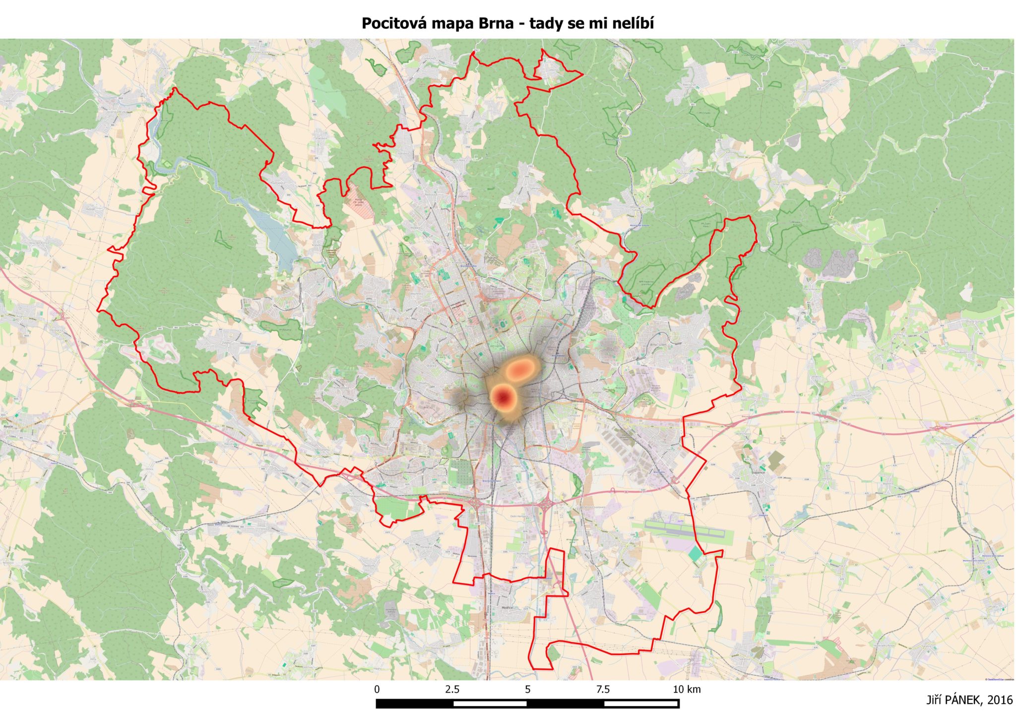 brno karta Pocitová mapa Brna: kde se nám libí a kde se nám v Brně nelíbí brno karta