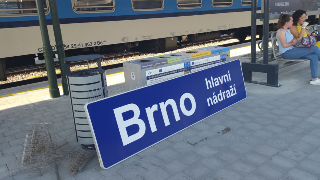 Nástupiště na brněnském horním nádraží