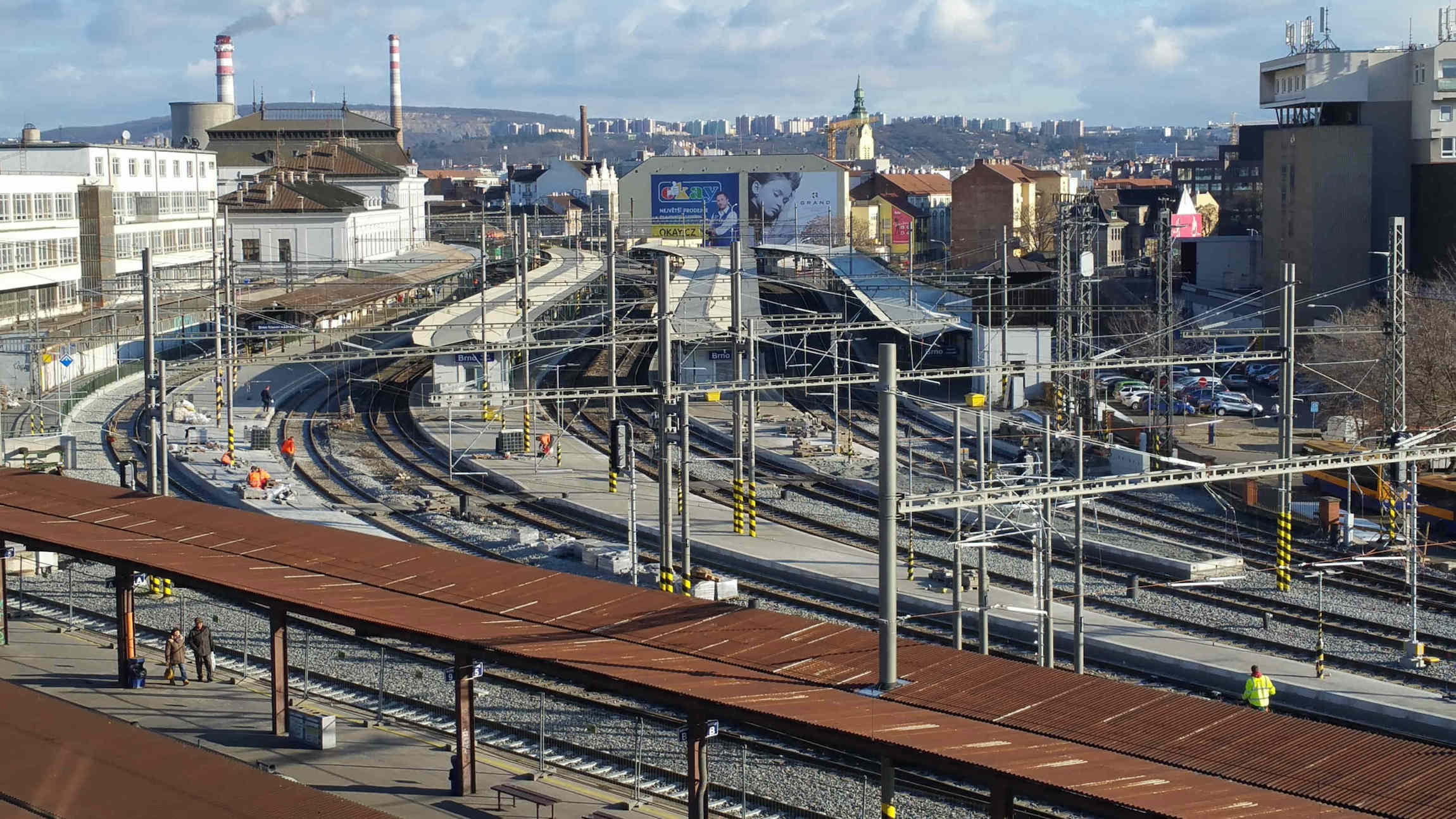 Pohled na brněnské hlavní nádraží