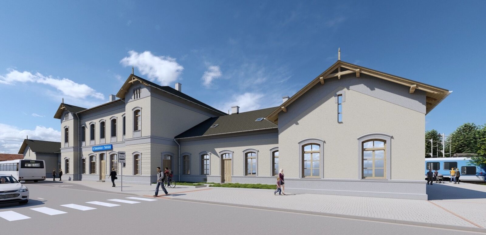Vizualizace nové podoby nádraží v Sokolnicích-Telnicích