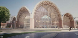 Vizualizace průčelí nového brněnského hlavního nádraží