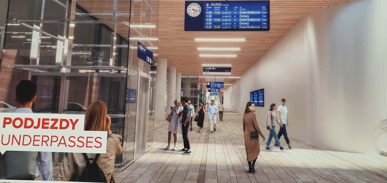 Vizualizace podchodu pod novým brněnským nádražím