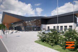 Vizualizace nového nádraží v Brně-Králově Poli, říjen 2023. Zdroj Správa železnic