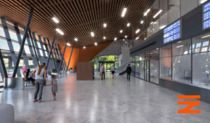 Vizualizace nového nádraží v Brně-Králově Poli, říjen 2023. Zdroj Správa železnic