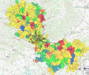 Spádové území obsluhované Severo-jižním diametrem