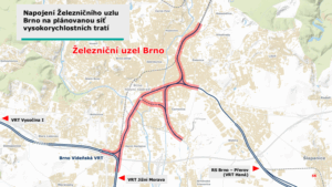 Plán napojení žel. uzlu Brno na okolí tratě