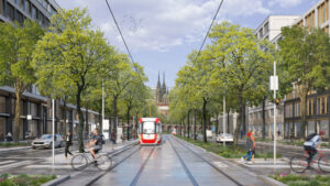 Navržená podoba spojnice historického jádra Brna a nového hlavního nádraží.