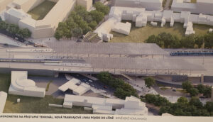 Vizualizace nového brněnského nádraží Brno-Černovice.