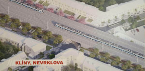 Vizualizace trati u ulice Klíny, Nevrklova