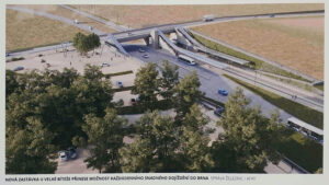 Vizualizace Správy železnic: zastávka Velká Bíteš