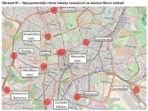 Významné cíle kam směřují lidé z Hlavního nádraží
