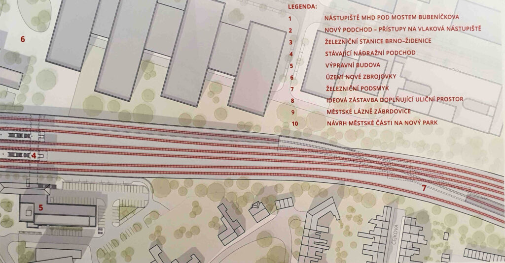 Plán židenického železničního podsmýku