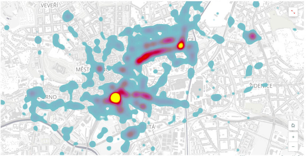 Pocitová mapa města Brna za rok 2025