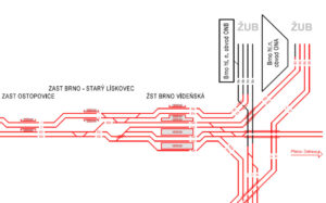 Návrh kolejového uspořádání ve stanici Vídeňská a v jejim okolí