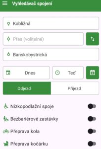 Aplikace iRIS pro vyhledávání spojení v Brně a na Jižní Moravě